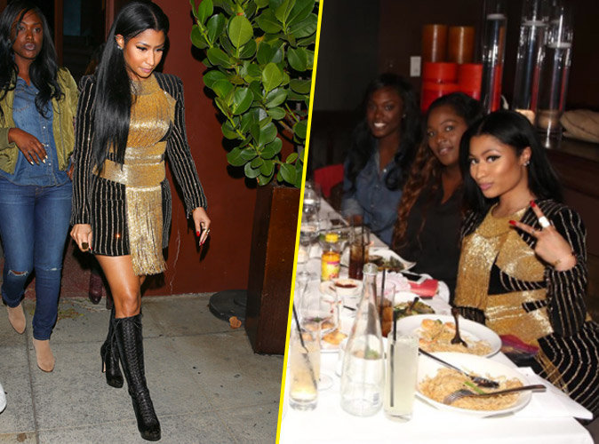 Quand Nicki Minaj va dîner au restaurant entre amis, elle ne fait pas les choses à moitié !
