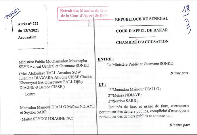 Tahirou Sarr et consorts sur l’affaire des 94 milliards de FCfa Tahirou Sarr et consorts sur l’affaire des 94 milliards de FCfa