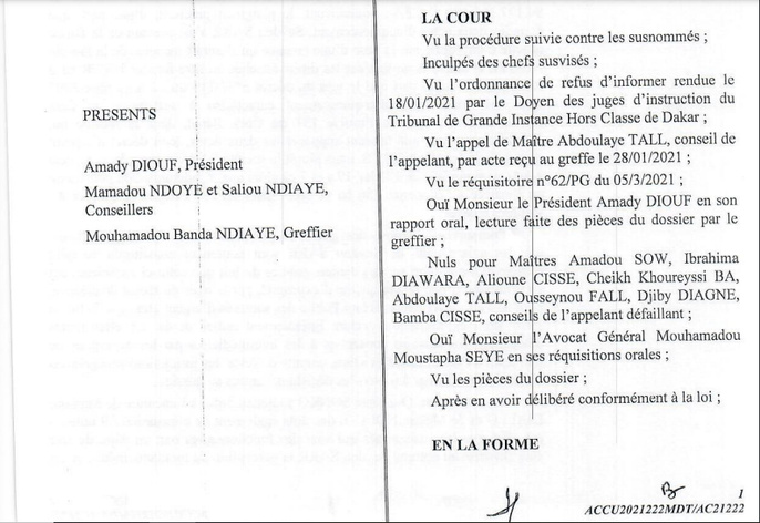 Tahirou Sarr et consorts sur l’affaire des 94 milliards de FCfa Tahirou Sarr et consorts sur l’affaire des 94 milliards de FCfa