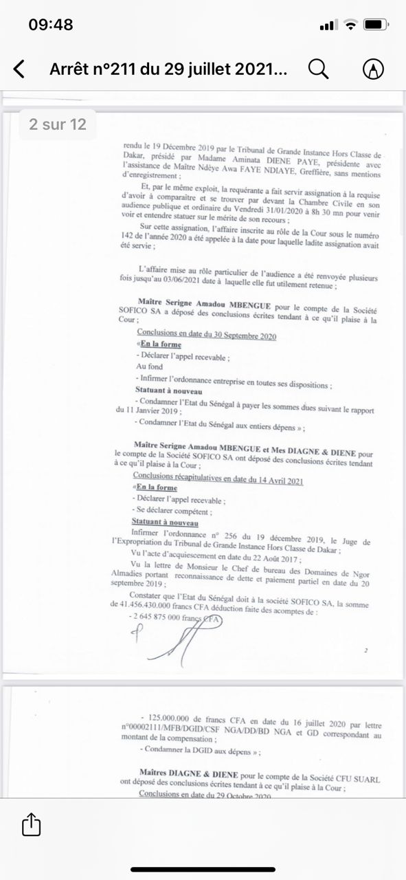 Arret n°211 du 29 juillet 2021-SOFICO contre DGID: Retour sur les faits (Documents) Arret n°211 du 29 juillet 2021-SOFICO contre DGID: Retour sur les faits (Documents)