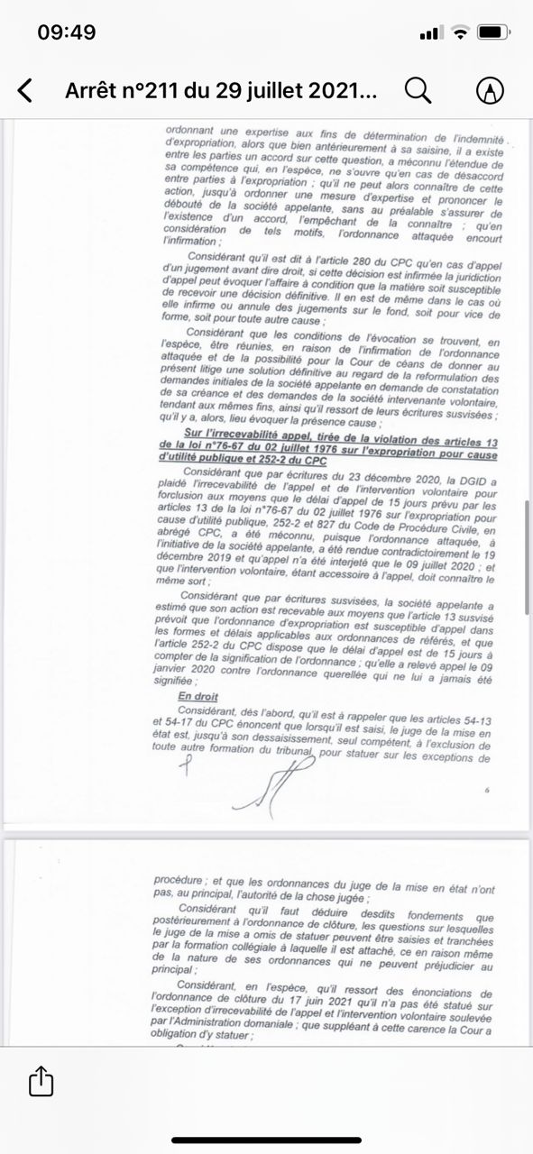 Arret n°211 du 29 juillet 2021-SOFICO contre DGID: Retour sur les faits (Documents) Arret n°211 du 29 juillet 2021-SOFICO contre DGID: Retour sur les faits (Documents)