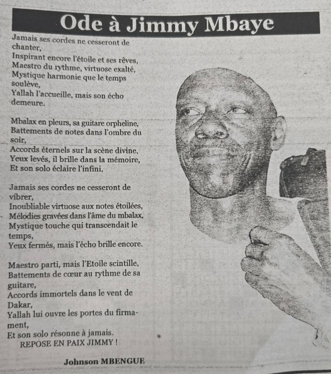 Ode à Jimmy Mbaye Ode à Jimmy Mbaye