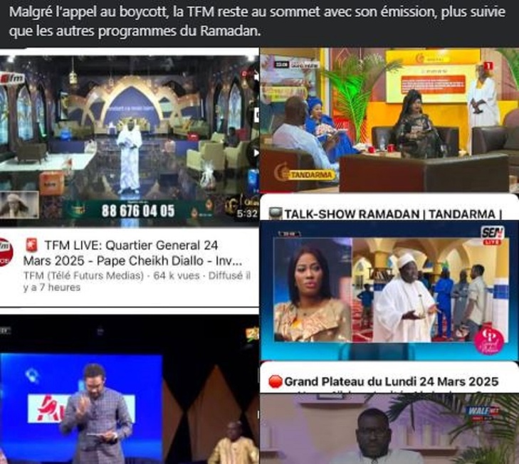 Affaire Badara Gadiaga - Appel au boycott : L’émission de la TFM reste pourtant au sommet, malgré la colère des Pastéfiens