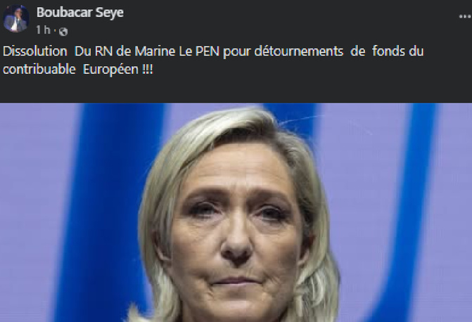 France I Marine Le Pen condamnée pour détournement de fonds : Boubacar Sèye appelle à la dissolution du RN