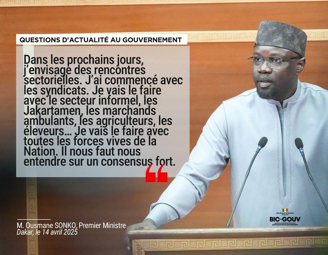 Assemblée nationale : Le Premier Ministre Ousmane Sonko projette des rencontres sectorielles dans les prochains jours