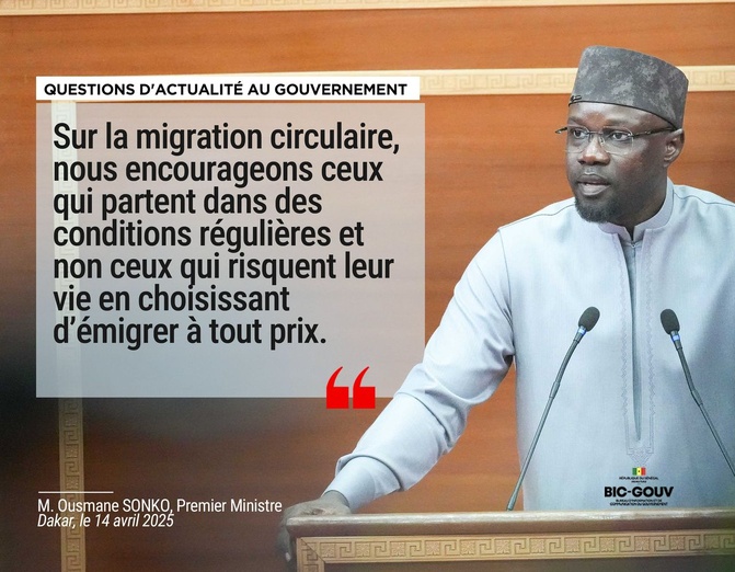 Migration circulaire : Ousmane Sonko encourage ceux qui partent dans des conditions régulières…