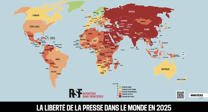 Classement mondial RSF 2025 : Les médias pris en étau entre la garantie de leur indépendance et leur survie économique