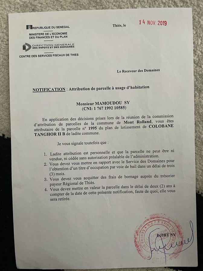 Affaire foncière présumée à Thiès : Mamoudou Sy et 49 émigrés s’apprêtent à porter plainte à Dakar, contre Mor Guèye alias Sope Naby  (Documents)