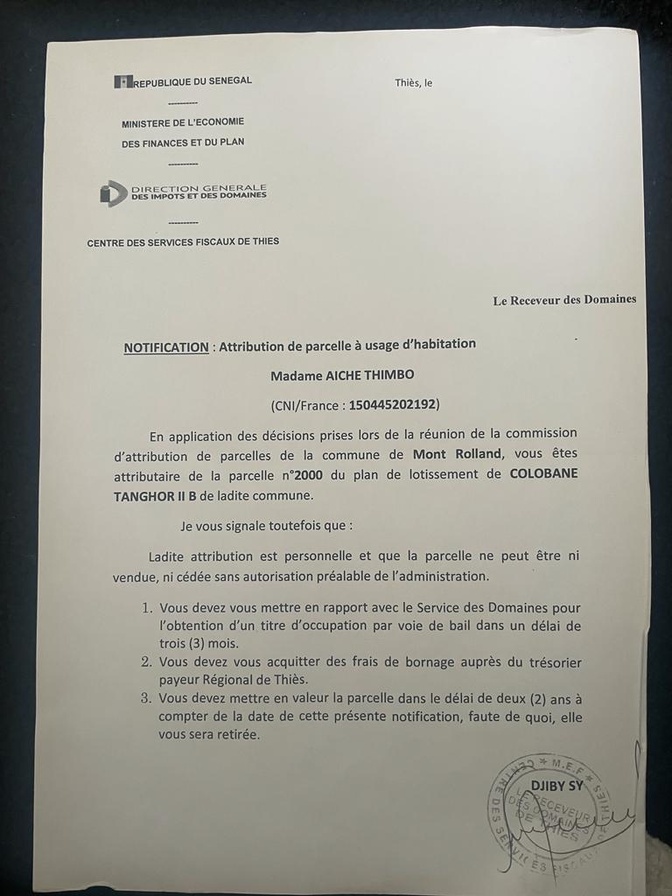 Affaire foncière présumée à Thiès : Mamoudou Sy et 49 émigrés s’apprêtent à porter plainte à Dakar, contre Mor Guèye alias Sope Naby (Documents) Affaire foncière présumée à Thiès : Mamoudou Sy et 49 émigrés s’apprêtent à porter plainte à Dakar, contre Mor Guèye alias Sope Naby (Documents)