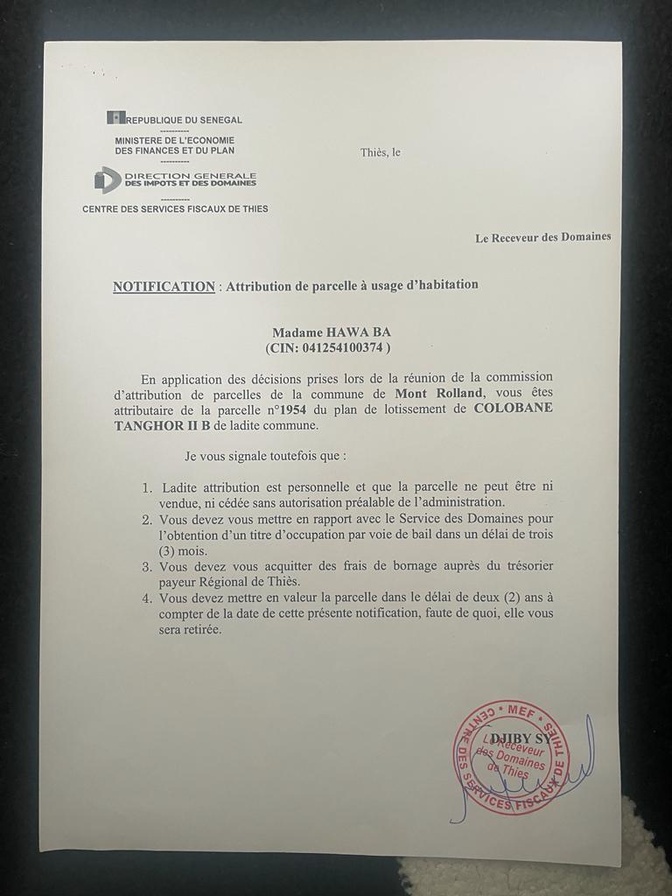 Affaire foncière présumée à Thiès : Mamoudou Sy et 49 émigrés s’apprêtent à porter plainte à Dakar, contre Mor Guèye alias Sope Naby (Documents) Affaire foncière présumée à Thiès : Mamoudou Sy et 49 émigrés s’apprêtent à porter plainte à Dakar, contre Mor Guèye alias Sope Naby (Documents)