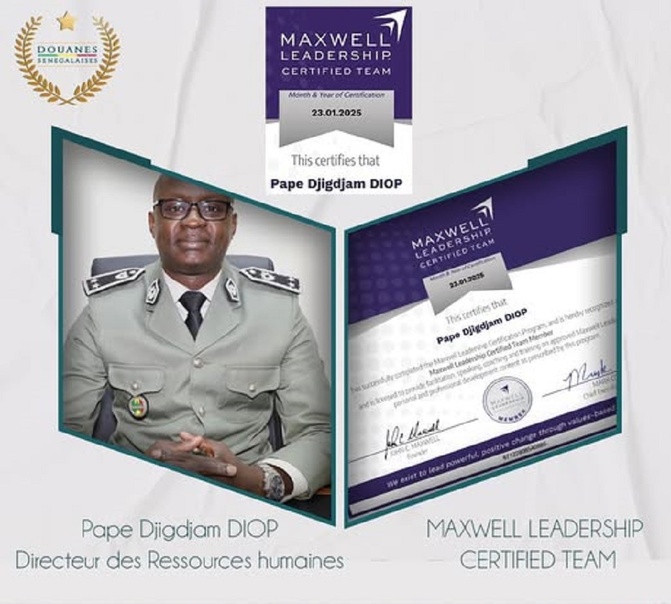 Leadership douanier : Pape Djigdjam Diop intègre le prestigieux réseau Maxwell Leadership Certified Team