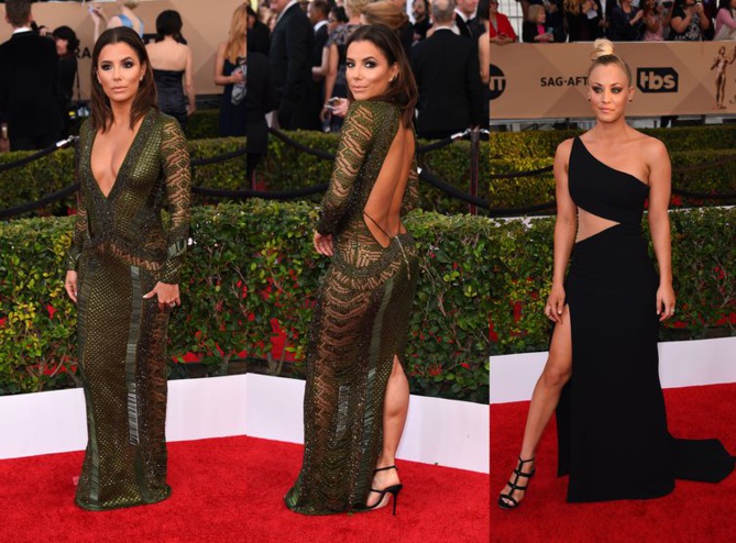 Diapo SAG Awards 2016 : Eva Longo­ria et Kaley Cuoco très sexy sur le tapis rouge