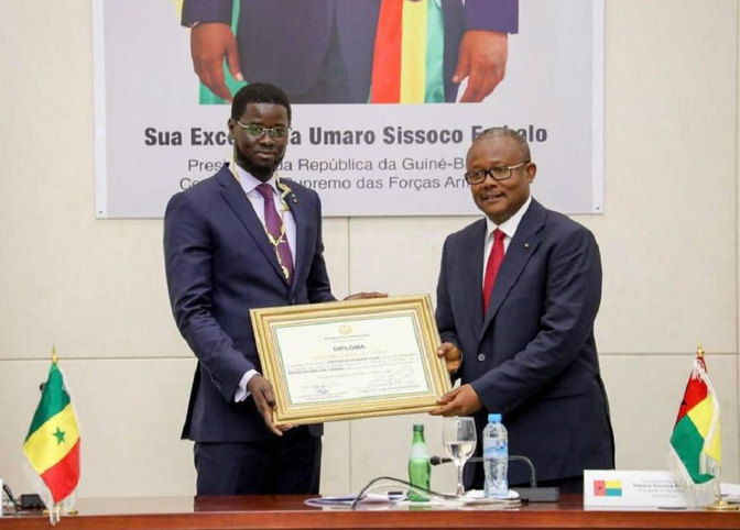 Diplomatie ouest-africaine : Le Président Bassirou Diomaye Faye décoré de la médaille Amílcar Cabral en Guinée-Bissau