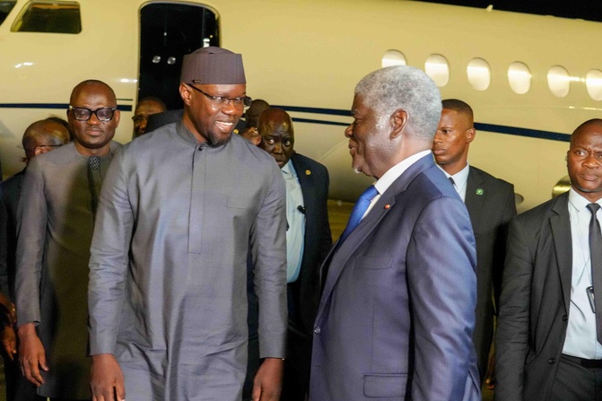 Photos / En visite de travail en Côte d’Ivoire : Arrivée du Premier Ministre Ousmane Sonko Photos / En visite de travail en Côte d’Ivoire : Arrivée du Premier Ministre Ousmane Sonko