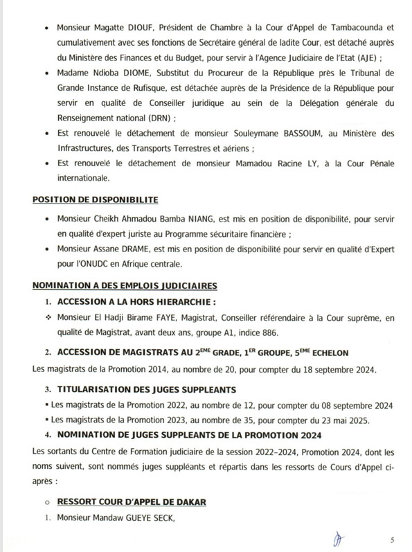 Le Conseil supérieur de la magistrature procède à d’importantes nominations