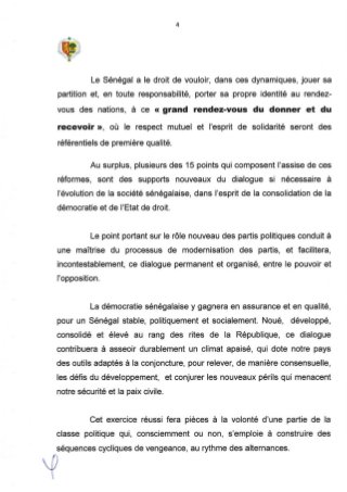 L'Avis de l'Assemblée Nationale adressé au président Macky Sall le 20 janvier 2016 (Documents)