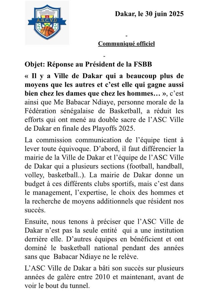 Différents clubs de Basket accablent la gestion de Me Babacar Ndiaye, président de la FSBB