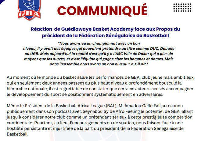 Différents clubs de Basket accablent la gestion de Me Babacar Ndiaye, président de la FSBB