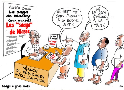 Séance de dédicace du livre "saaga" de Pa Niasse, A mourir de rire