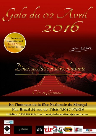 Invitation Dîner spectacle et soirée dansante : Gala 2016 (Paris)