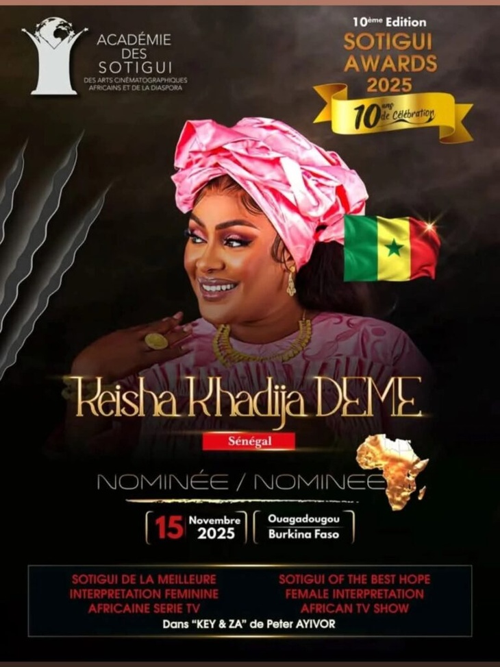 Sotigui Awards 2025 : L’actrice sénégalaise Adja nominée pour son rôle dans la série "Key & Za"