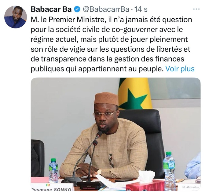 Babacar Bâ, Forum du Justiciable: “La société civile ne doit pas être perçue comme un adversaire du régime, mais…”