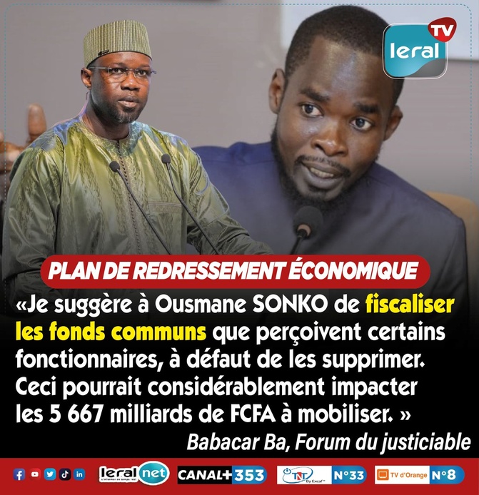 Redressement économique : Babacar Bâ, Forum du Justiciable, exhorte à fiscaliser les fonds communs, à défaut de les supprimer