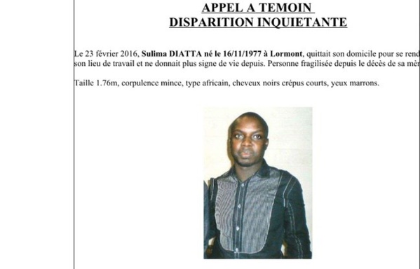 Disparition inquiétante: La Police française lance un Appel À Témoin pour retrouver Sulima Diatta, le frère de l'international sénégalais, Lamine Diatta
