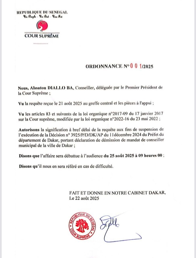 Remplacement de Barthélémy Dias à la ville de Dakar : La Cour Suprême suspend le processus électoral Remplacement de Barthélémy Dias à la ville de Dakar : La Cour Suprême suspend le processus électoral