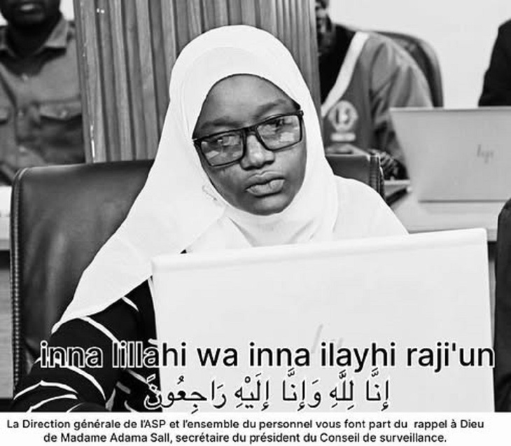 Décès de Mme Adama Sall : l’ASP rend un hommage ému à une collaboratrice dévouée