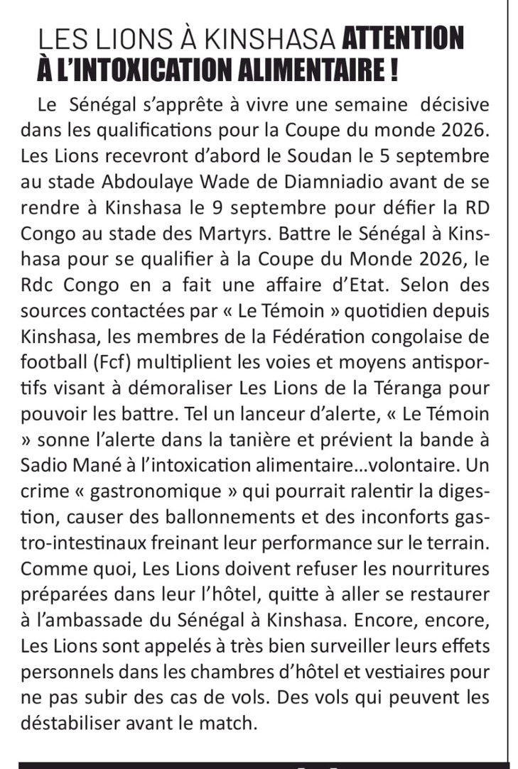 LES LIONS À KINSHASA ATTENTION À L'INTOXICATION ALIMENTAIRE!