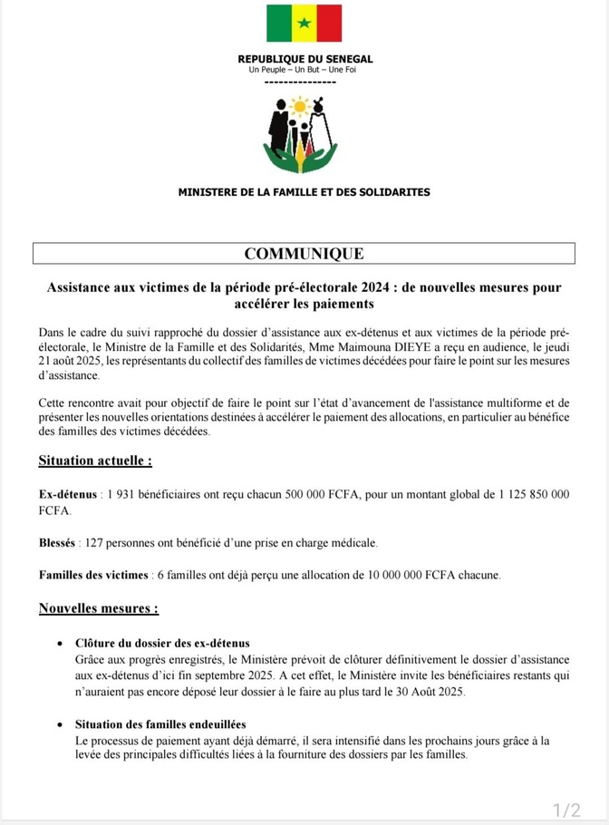 Ministère de la Famille : Un écart intrigant de 160 millions FCFA dans les allocations versées