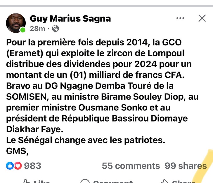 Un milliard, ce n’est pas une victoire, c’est une humiliation nationale ! » (Par Ibrahima Datte)