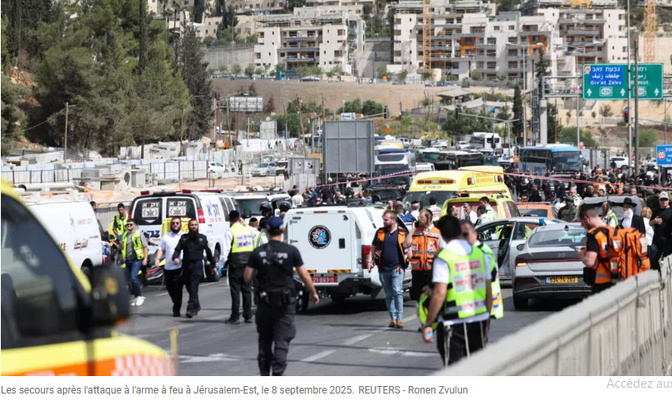 Israël: Une attaque à l'arme à feu fait plusieurs morts et des blessés à Jérusalem-Est