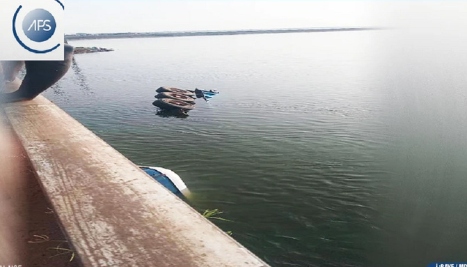 Kaolack : Un camion gros porteur sombre dans les eaux du Saloum, le chauffeur et on apprenti échappent à la noyade