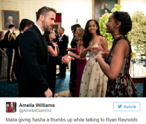 Les filles Obama en pâmoison devant Ryan Reynolds