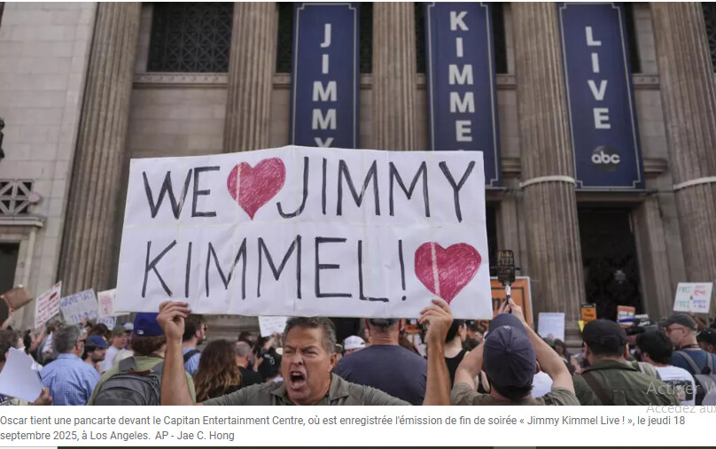Suspension de l’animateur Jimmy Kimmel: L'opposition américaine s'indigne face à «la censure»