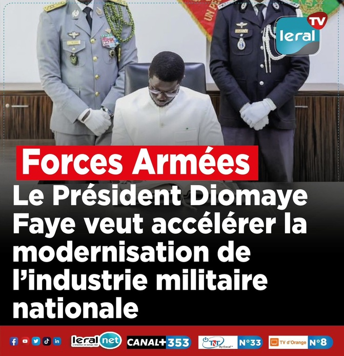 Développement de l’industrie militaire et de l’innovation : Le Président Bassirou Diomaye Faye a appelé à l’accélération du Plan stratégique