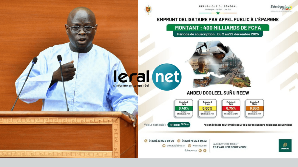 Le Sénégal émet un nouvel emprunt obligataire de 400 milliards FCfa, pour appuyer le Plan Sénégal 2050