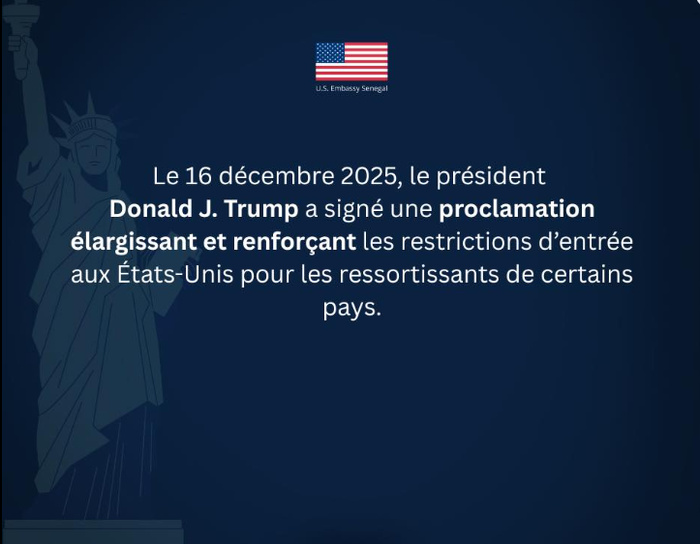 Renforcement de la sécurité nationale :  Le président Donald J. Trump restreint et limite davantage l’entrée de ressortissants étrangers pour protéger la sécurité des Etats Unis