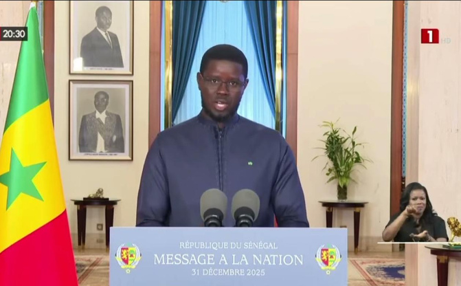 L’intégralité de l’adresse à la Nation du Bassirou Diomaye Diakhar Faye de ce 31 Décembre 2025