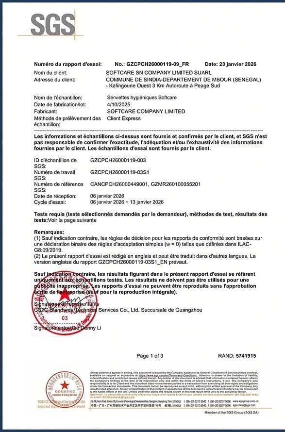 Pour la sécurité des consommateurs : Les produits Softcare, testés par le laboratoire international de référence SGS