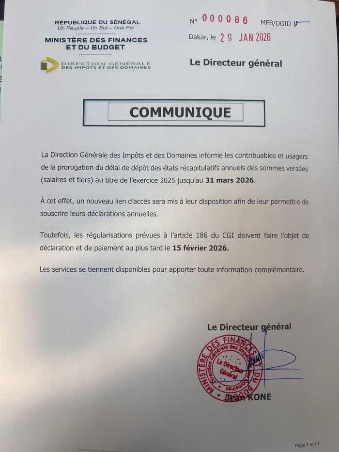 États récapitulatifs 2025 : la DGID prolonge le délai de dépôt des états récapitulatifs annuels jusqu'au 31 mars 2026