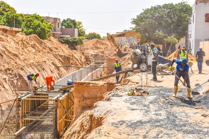 Projet d’assainissement des eaux pluviales : Les contours de grandes canalisations, se dessinent au sud et au nord de Tivaouane Projet d’assainissement des eaux pluviales : Les contours de grandes canalisations, se dessinent au sud et au nord de Tivaouane