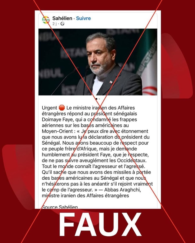 Moyen-Orient : La diplomatie sénégalaise dément une supposée déclaration d’un ministre iranien visant le Sénégal Moyen-Orient : La diplomatie sénégalaise dément une supposée déclaration d’un ministre iranien visant le Sénégal