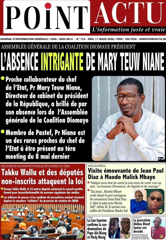 "Point Actu" corrige : Pr. Mary Teuw Niane bien présent à l’AG de la Coalition