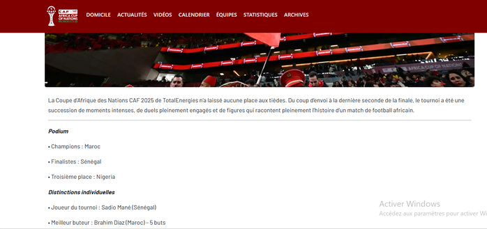 CAN 2025 : la CAF efface toute trace du sacre du Sénégal, le Maroc en lumière