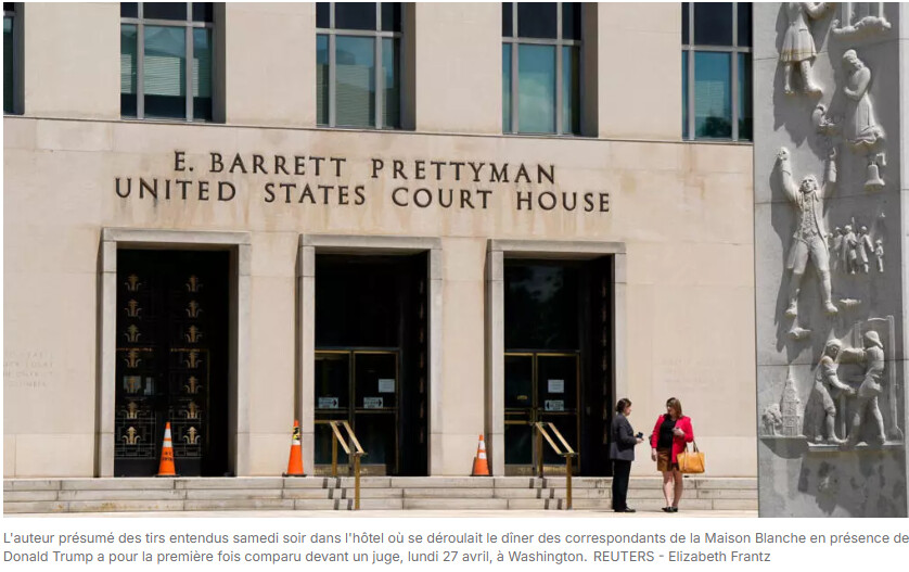 États-Unis: le tireur du dîner des correspondants de la Maison Blanche inculpé de «tentative d'assassinat» contre Donald Trump