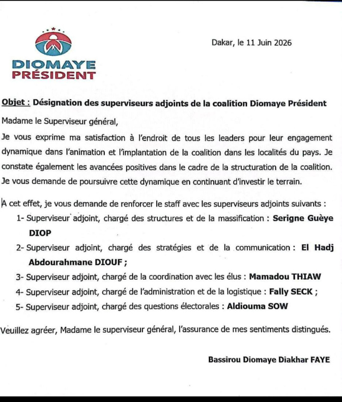 Coalition Diomaye Président : Bassirou Diomaye Faye réorganise son dispositif avec cinq nouvelles nominations