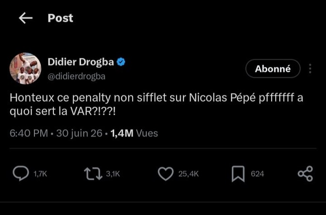 Mondial 2026 : Didier Drogba furieux après l’élimination de la Côte d’Ivoire face à la Norvège Mondial 2026 : Didier Drogba furieux après l’élimination de la Côte d’Ivoire face à la Norvège